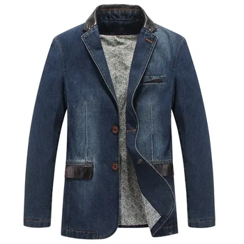 Traper jakna od umjetne kože u patchwork stilu, muške casual jesenski jakna s lapels kontrastne boje.