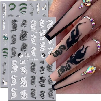Trodimenzionalni reljefnih naljepnica za nokte u kineskom stilu, улучшающая Ljepljive ukrasi za nokte u Godini Zmaja