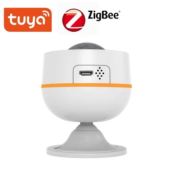 Ugrađena baterija senzora pokreta Tuya ZigBee 3.0 PIR, napaja se iz USB 5V 1A, Bežični senzor prisutnosti čovjeka, aplikacija Smart Life