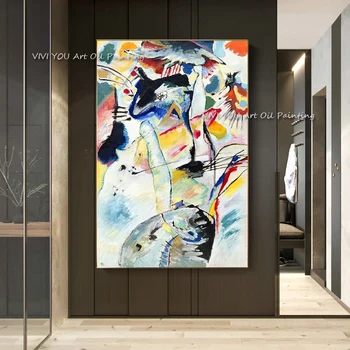 Ulje na platnu Wassily Kandinsky, Poseban plakat Cansva Art, naljepnica na zidu, u boji ulje na platnu ručni rad za kućni ured, dekor hotela.