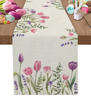 Uskrs tulipani Proljeće cvijeće Igra staza za biljke Vjenčanje aktivnosti u blagovaonici Ukras kuhinjskog stola Osnovna tkanina za hotel