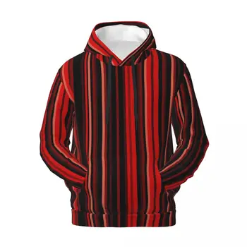 Vanjska odjeća u vertikalnu traku, veste, jesen crveno-crni pulover, majica sa kapuljačom, Unisex, slobodan udobne tople veste velike veličine