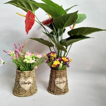 Vaza Čvrste obrta ručni rad Prirodnu boju Trave aparat za aranžmane cvijeća Rekvizite za fotografije Uređenje doma