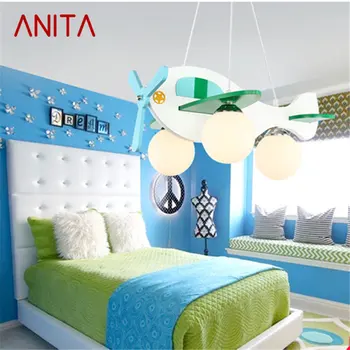 Viseći svijećnjak ANITA Children ' s Airplane, Starinski led kreativni мультяшный bijela lampa za uređenje Dječje sobe u vrtiću