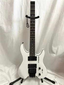 Visokokvalitetna izrađen po mjeri klasična bijela električna gitara bez glave s aktivnim elektromagnetom, maska od ružinog drveta, dostava je besplatna