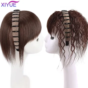 Vlasulja sa šiške XIYUE, ženski obruč za kosu s crnim dijamantom, šiške, ugrađeni perika, zatvaranja gornji dio bijele kose, ženski perika