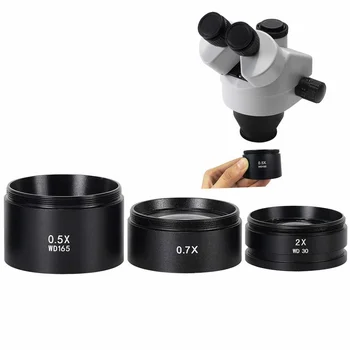 WD165 Objektiv za pomoćne objekte 0.5 X 0.7 X 2.0 X Objektiv kamere mikroskopa za тринокулярного stereoskopski binokularni mikroskop sa staklenim zoom