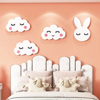 WS307 Uzglavlje kreveta 3D oblak oznaka na zid crtani ukras za dječju sobu djevojka princeza uređenje zidova spavaće sobe pokriti ružne rupe