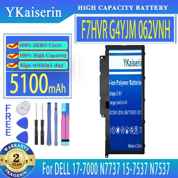 YKaiserin Baterija F7HVR G4YJM 062VNH 5100 mah Za DELL Inspiron 17-7000 N7737 15-7537 N7537 Bateria