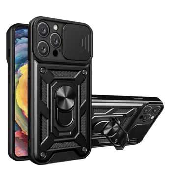 Za iphone 15 Pro Max Torbica šok-dokaz Armor Slide Camera Protect Torbicu Za iphone 15 Plus 15ProMax Prsten Držač Poklopac
