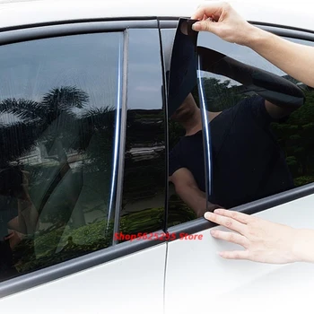 Završni prozor automobila za Honda Fit Jazz GK5 2014-2019 Pribor Sjajna Crna Zaštitna oznaka na centralni stalak vrata