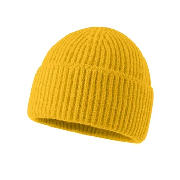 Zimske тюбетейки unisex, kape-bini, modni pletene vunene kape, gusta topla šešir ručni rad u hip-hop, Monotono univerzalni šešir