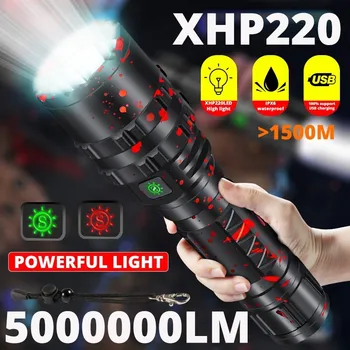 ZK40 50000000LM velike Snage XHP220 Moćna Led Svjetiljka Taktička Vojna Svjetiljku USB Kamp Lanterna Vodootporan Samoobrana