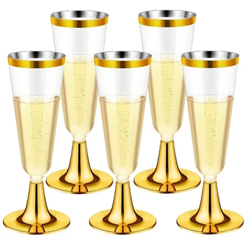 Zlatne čaše za šampanjac od 30 predmeta za Višekratnu upotrebu čaše za vino na nogama za stranke
