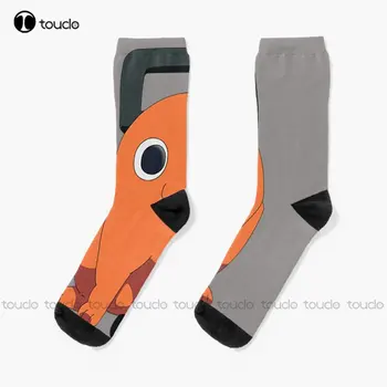Čarape Chainsaw Man / Pochita Nogometne čarape muške personalizirane običaj čarape unisex za odrasle i mlade, omladinski čarape na red, poklon digitalni tisak 360 °