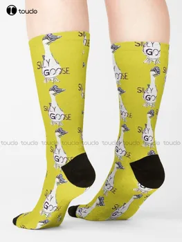 Čarape Silly Goose Muške Sportske Čarape Personalizirani Poklon uz digitalni tisak 360 ° Harajuku Unisex Za odrasle, mlade, Mlade, Retro