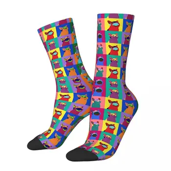 Čarape u stilu Mačka Pop Art 3D ispis za dječake i djevojčice do sredine telad u čarapama-трубочках