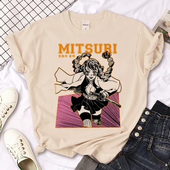 Ženska t-shirt Mitsuri, grafički top, dizajnerske odjeće s vizije za djevojčice