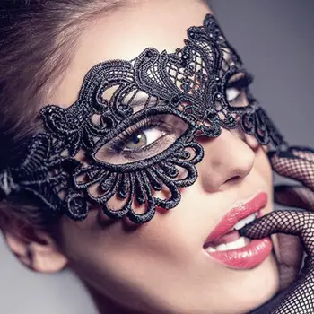 Ženska Маскарадная crna seksi maska za lice, cosplay princeza, rekvizite za prom, cosplay na pola lica, maske za zurke, rekvizite za kostim