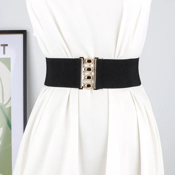 Ženski široki elastični steznik, moderan jednostavan pojas s metalnom kopčom, korzet, pojas za haljine, elastične trake