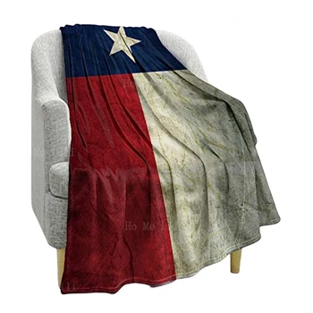 Фланелевое deka s винтажным po cijeloj površini u obliku zastave Teksasa, всесезонное primjena
